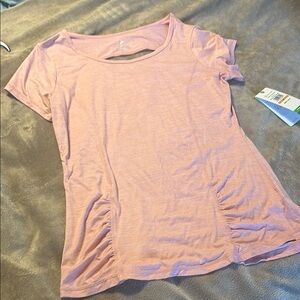 GAIAM Blush Ruched Cut Out Tee